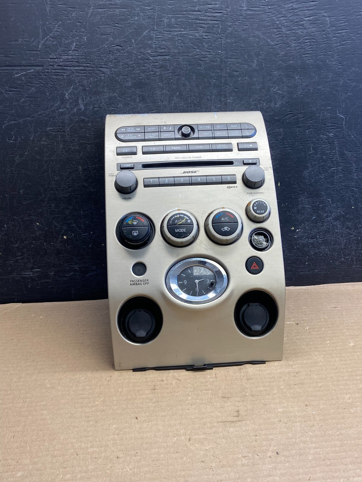 2004 to 2007 Infiniti QX56 Radio Player Climate Control Panel Bezel AH1495 DG0