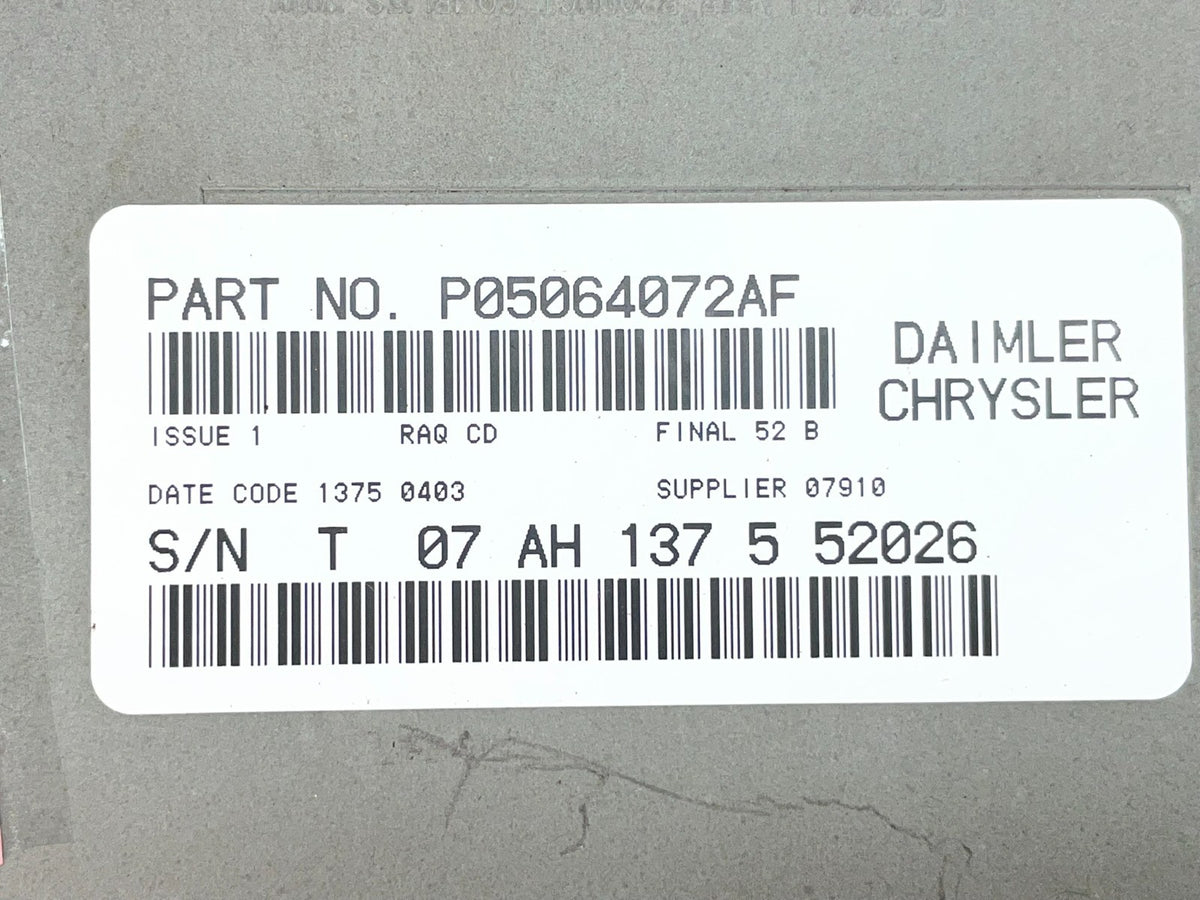 2005 2008 Jeep Dodge Chrysler Screen Display CD Player Satellite Radio AI0560 DG9