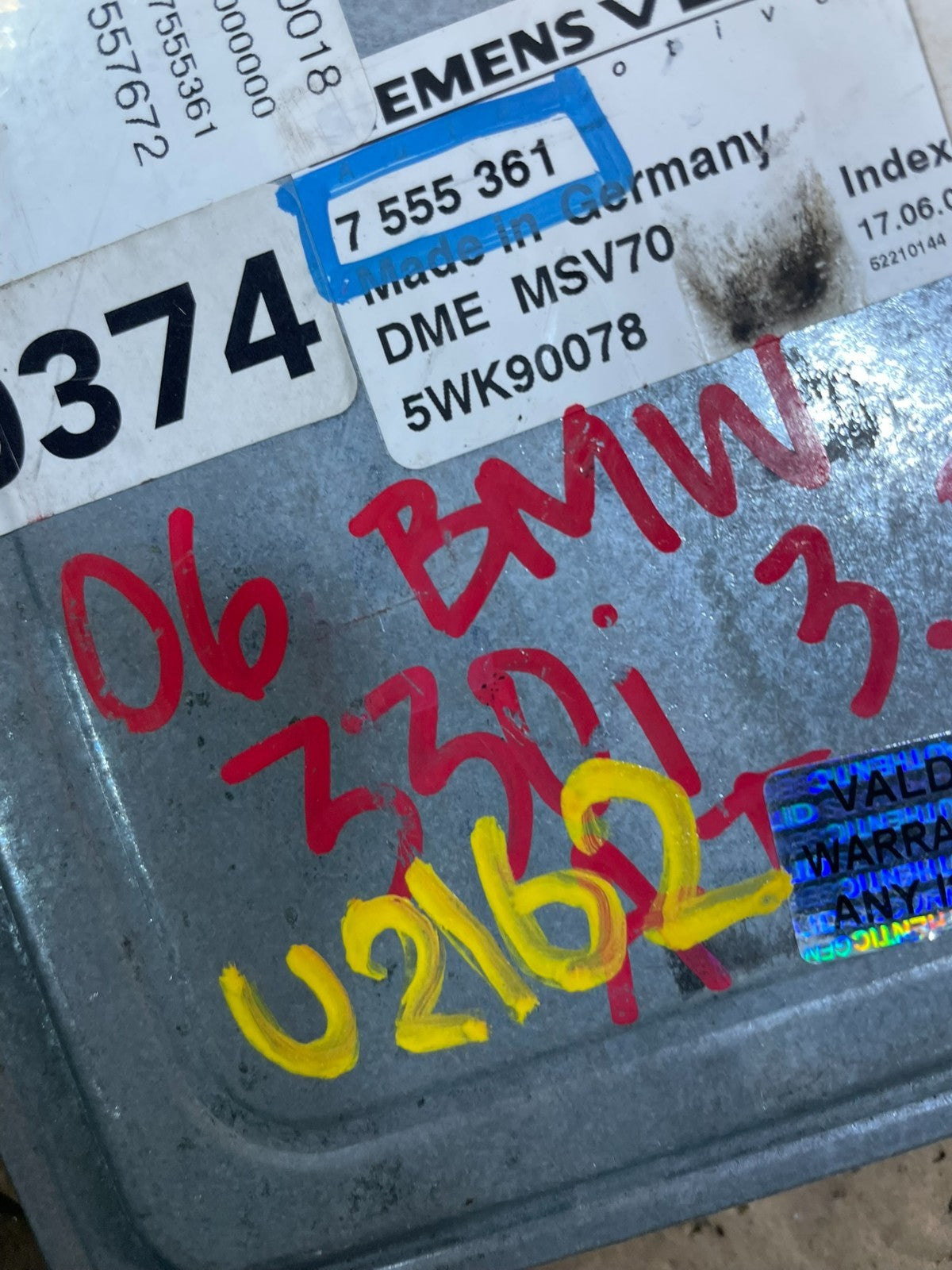 2006 to 2008 Bmw 330i  Ecm Ecu Engine Computer Module OEM  u2162 DG4