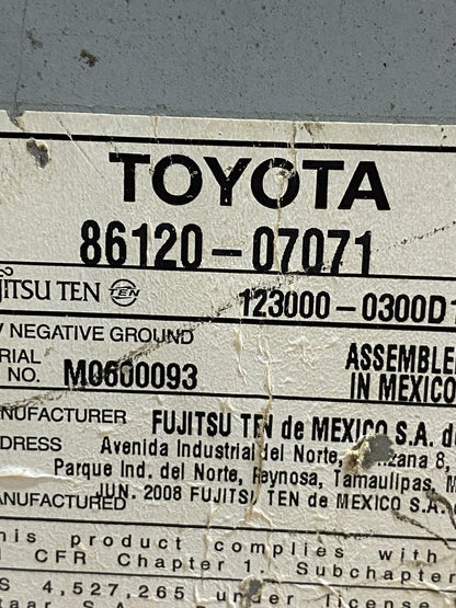 2008 2009 2010 Toyota Avalon AM FM CD Mp3 Radio Receiver AE7890 DG6