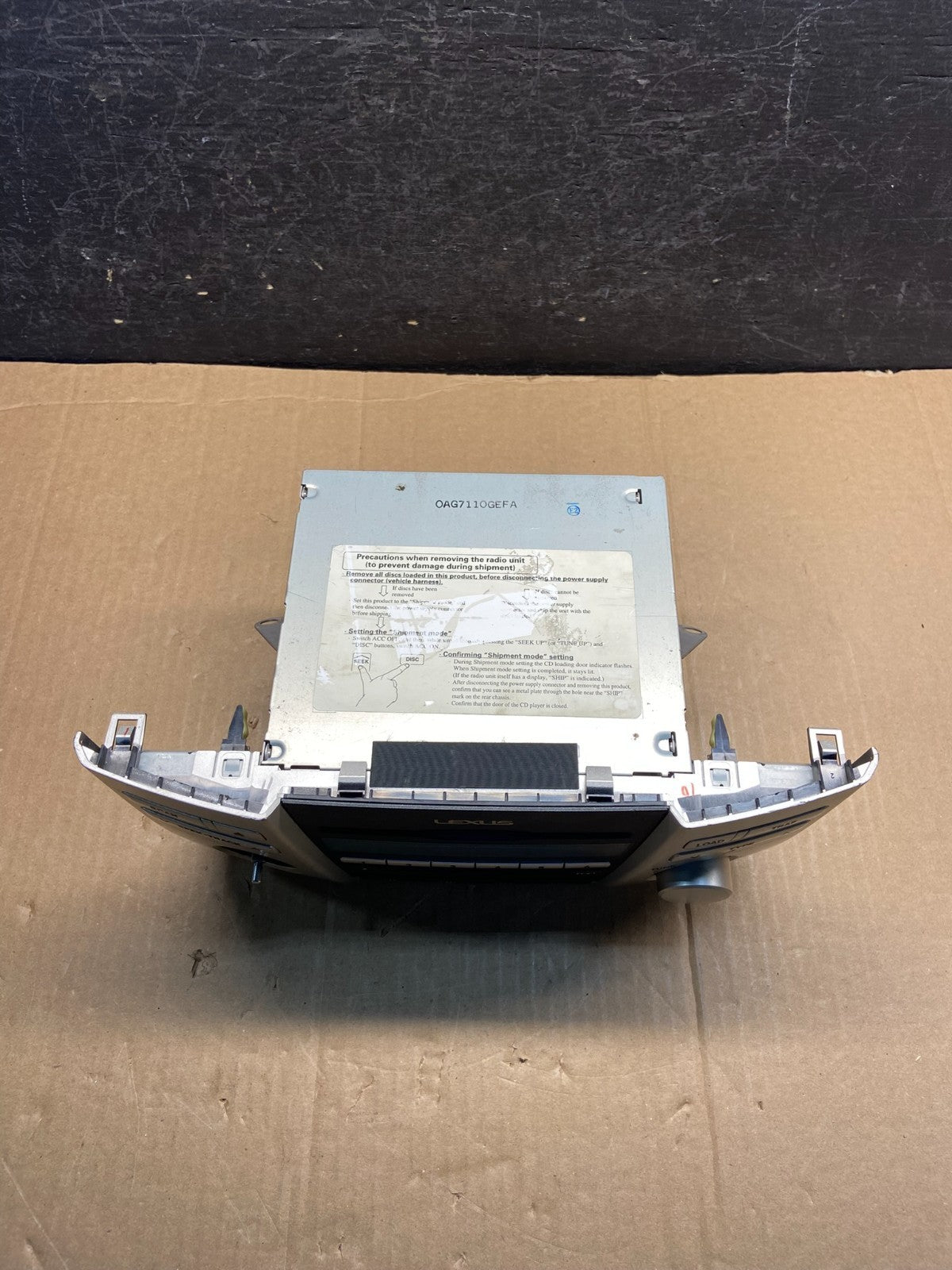 2006 Lexus RX400h Radio Casette AM-FM CD Player ag1690 DG4