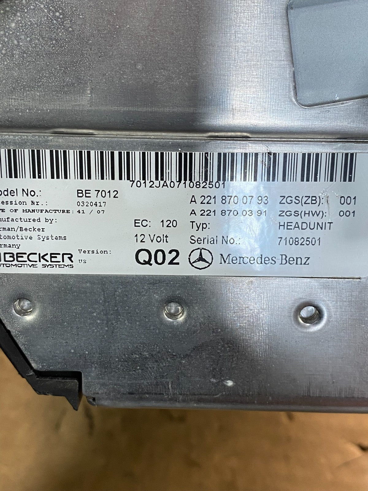 2007-2014 Mercedes-Benz S550 Head Radio Comand Command CD Navigation ad9831 DG6