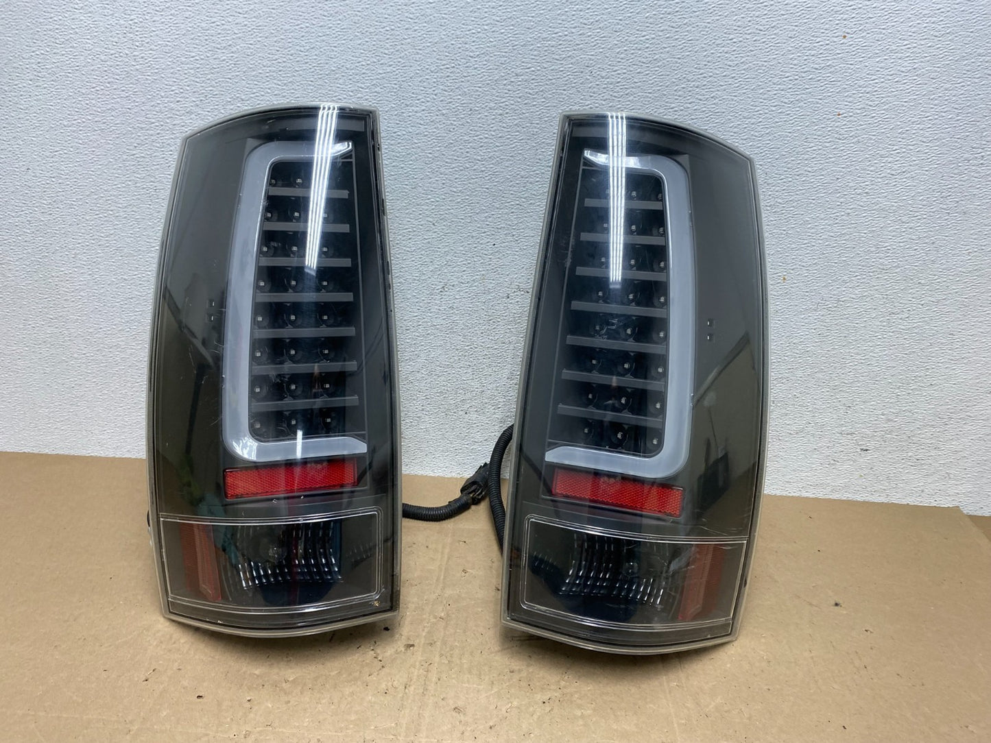 2007 to 2014 Chevrolet Suburban Tahoe GMC Yukon Black LED Tail Lights AE60540