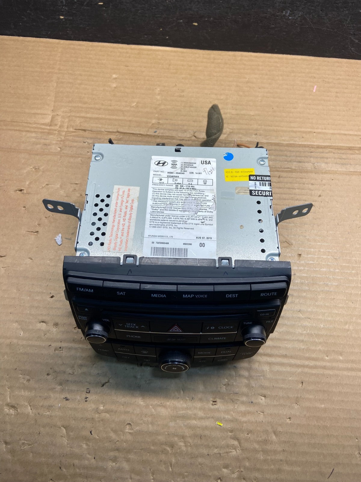 2014 Hyundai Sonata Radio CD Player Climate Control ae2582 DG3