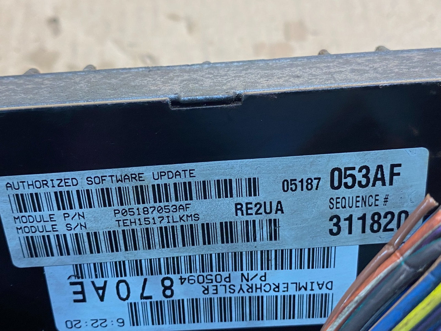 2007 Jeep Grand Cherokee 5.7L Engine Computer ECU p05187053af AG9726 DG2