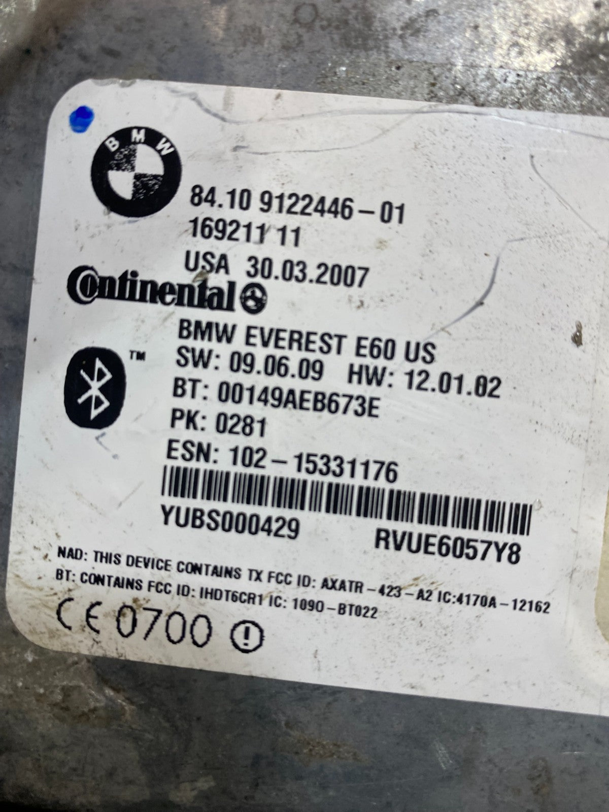 2006 to 2010 Bmw Bluetooth  Control Module Computer Telematics OEM AA2889 DG2