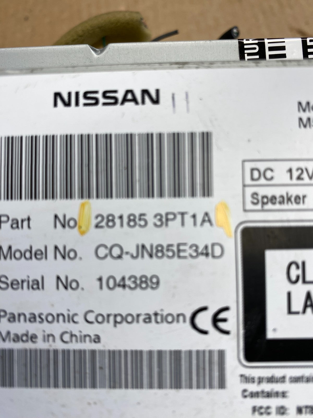 2015 2016 2017 Nissan Juke Radio CD Player AM/FM Screen Radio ac6267 DG6