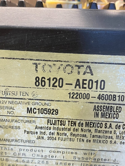 2004 to 2010 Toyota Sienna AM FM CD WMA Mp3 Radio Receiver AF4073 DW6