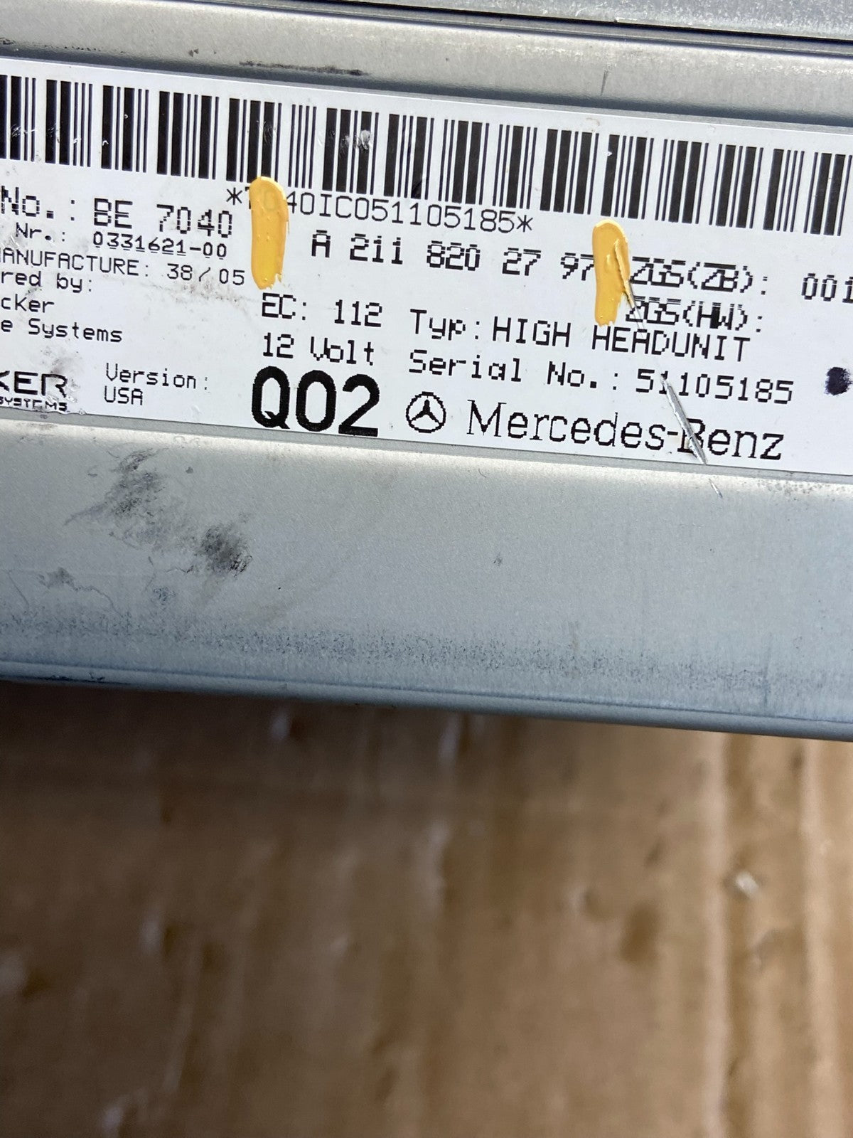 2005-2007 Mercedes-Benz S550 CLS550 Command Head Navigation Radio CD AB8874 DG6