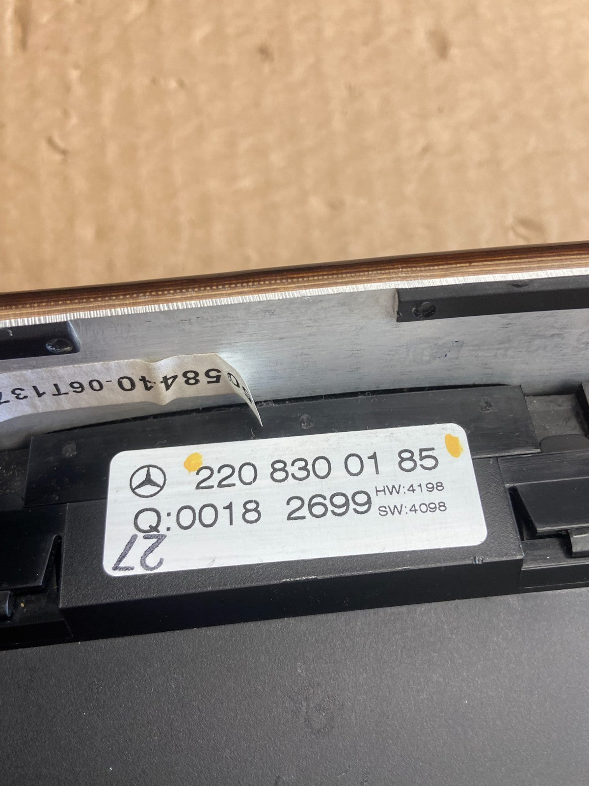 2000-2006 Mercedes S430 S500 W220 AC Heater Climate Control Trim Bezel AF6257 DG4