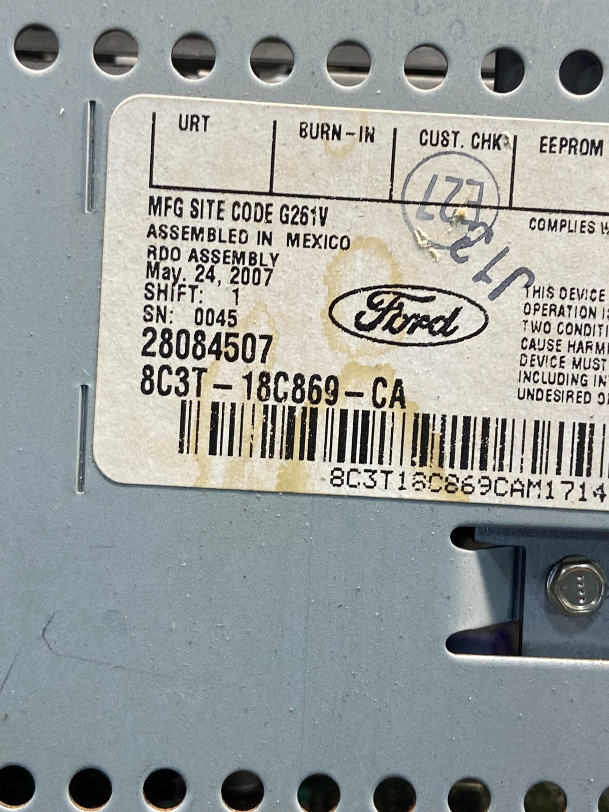 2008 2009 2010 Ford F250 F350 Radio Audio AM/FM Receiver ae2548 DG6