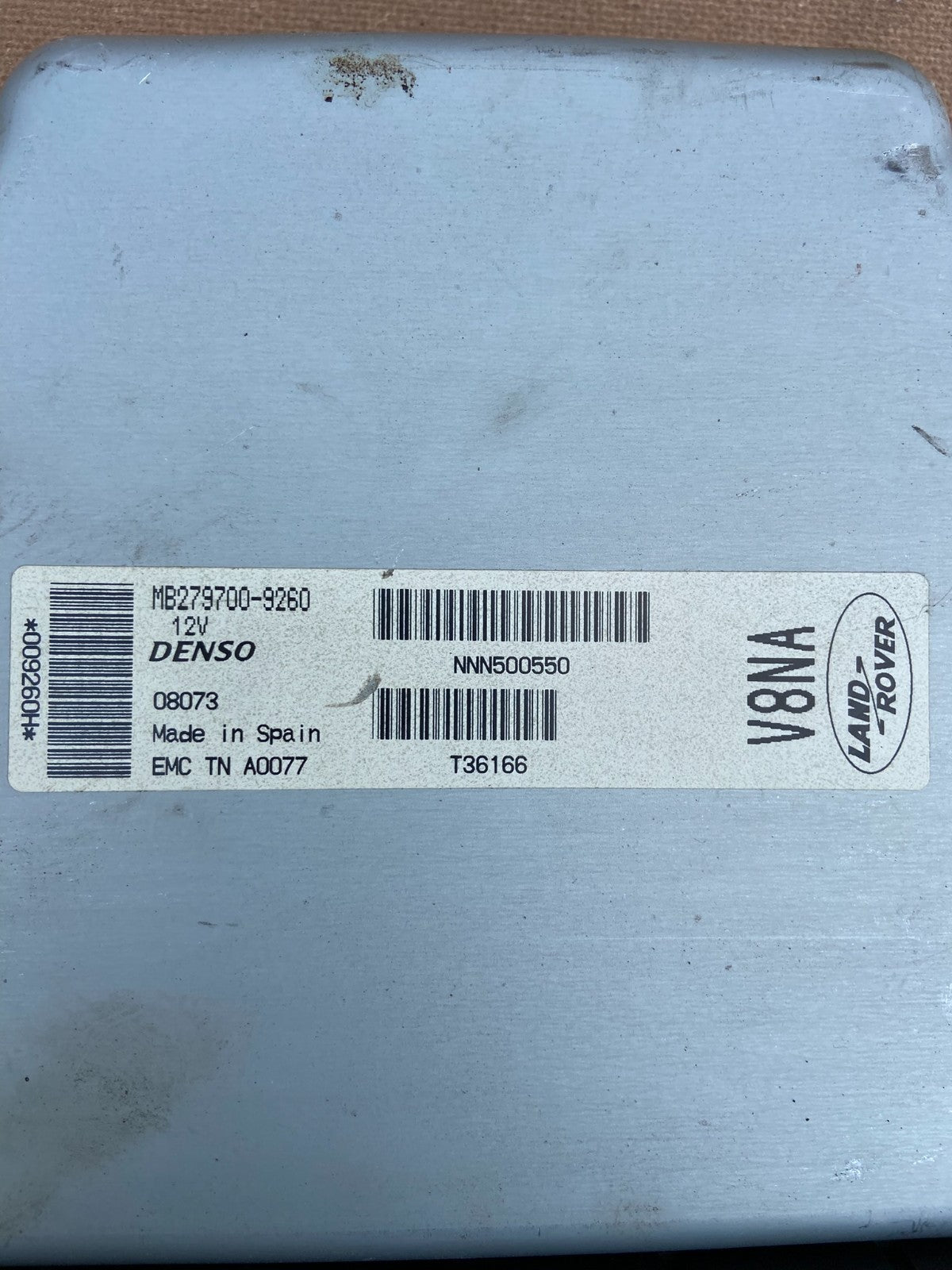 2006 to 2009 Land Rover Range Rover NNN500550 Engine Computer AD2899 DW2
