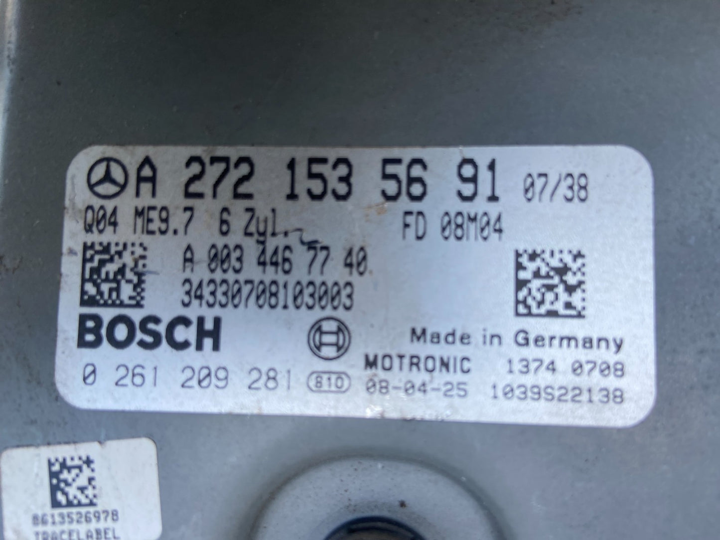 2008 to 2012 Mercedes C300 E350 Engine Computer Module ECM ECU AD2860 DW2