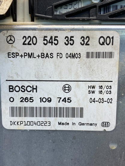 2003 - 2006 Mercedes S430 S500 ABS ESP Control Module Unit AH1646 DG2