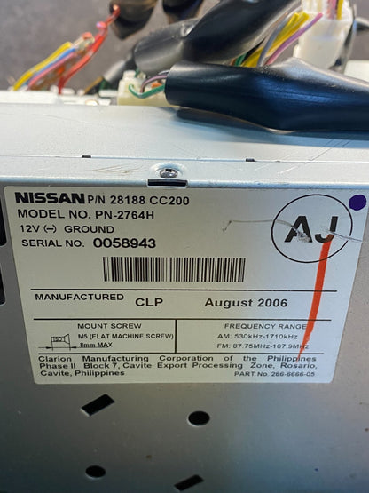 2006 - 2007 Nissan Murano AM FM Radio CD Climate Control Panel AH5045 DG6