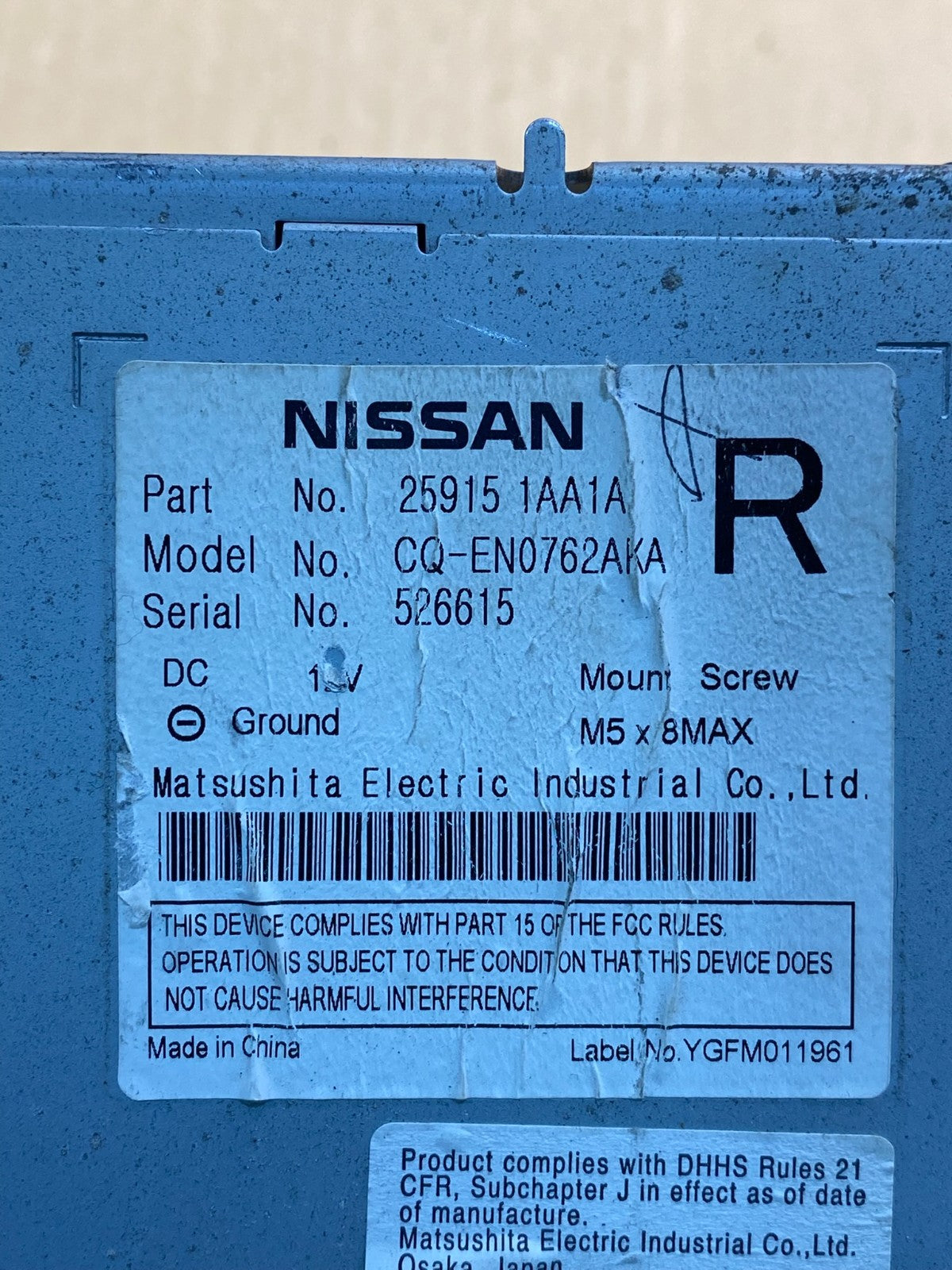 2009-2012 Nissan Murano AM FM CD Player Radio Receiver AI9850 DW6