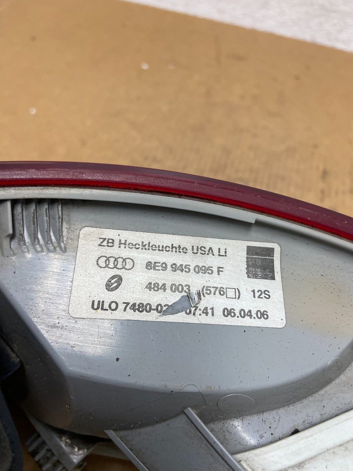 2004 to 2008 Audi A4 Avant Left Driver LH Inner Tail Light AD9221 DW6