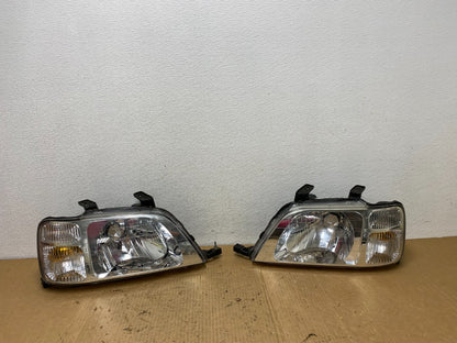 1997 to 2001 Honda CR-V Crv Left+Right Set Chrome Headlights Halogen AC8143 DW0