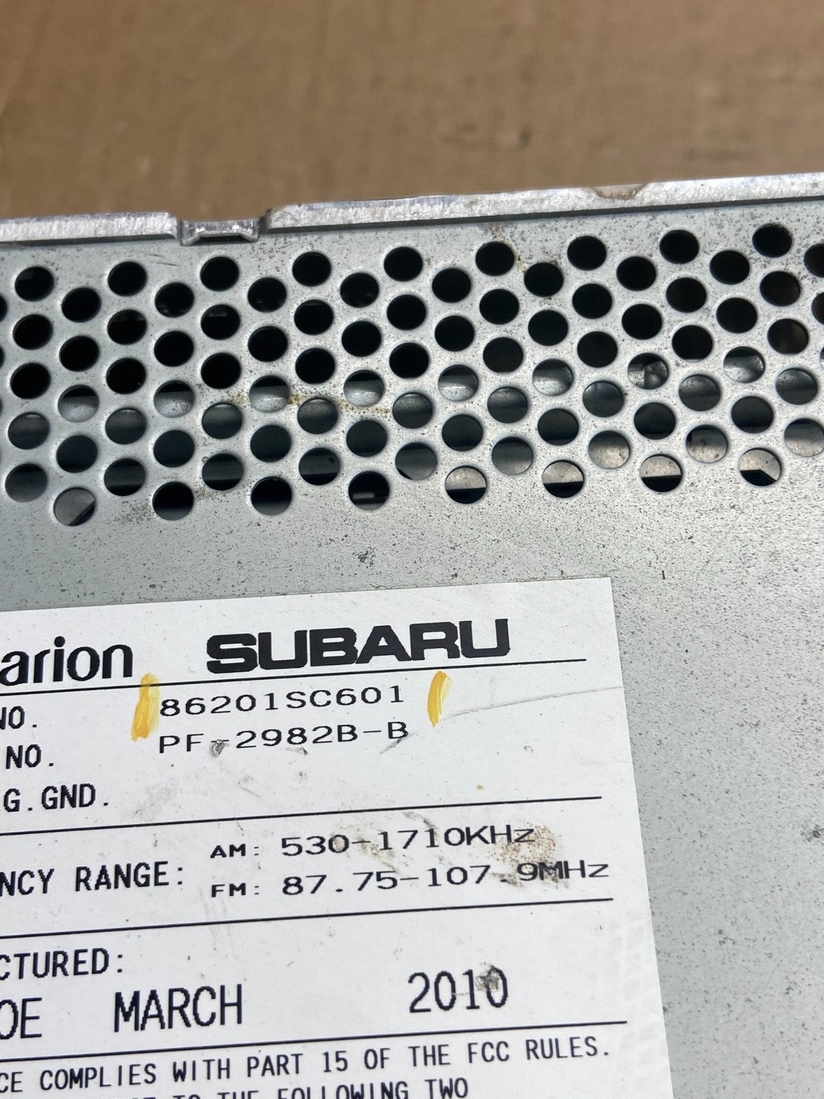2009 to 2013 Subaru Forester Radio CD Player AUX AM/FM AE4378 DG4