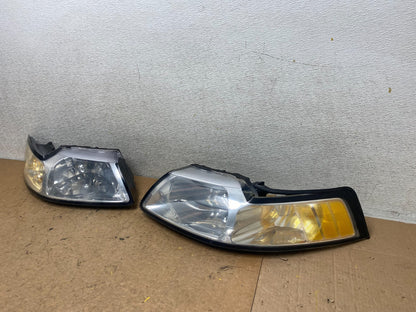 1999 to 2004 Ford Mustang Left+Right Set Side Headlights S7941 DW1