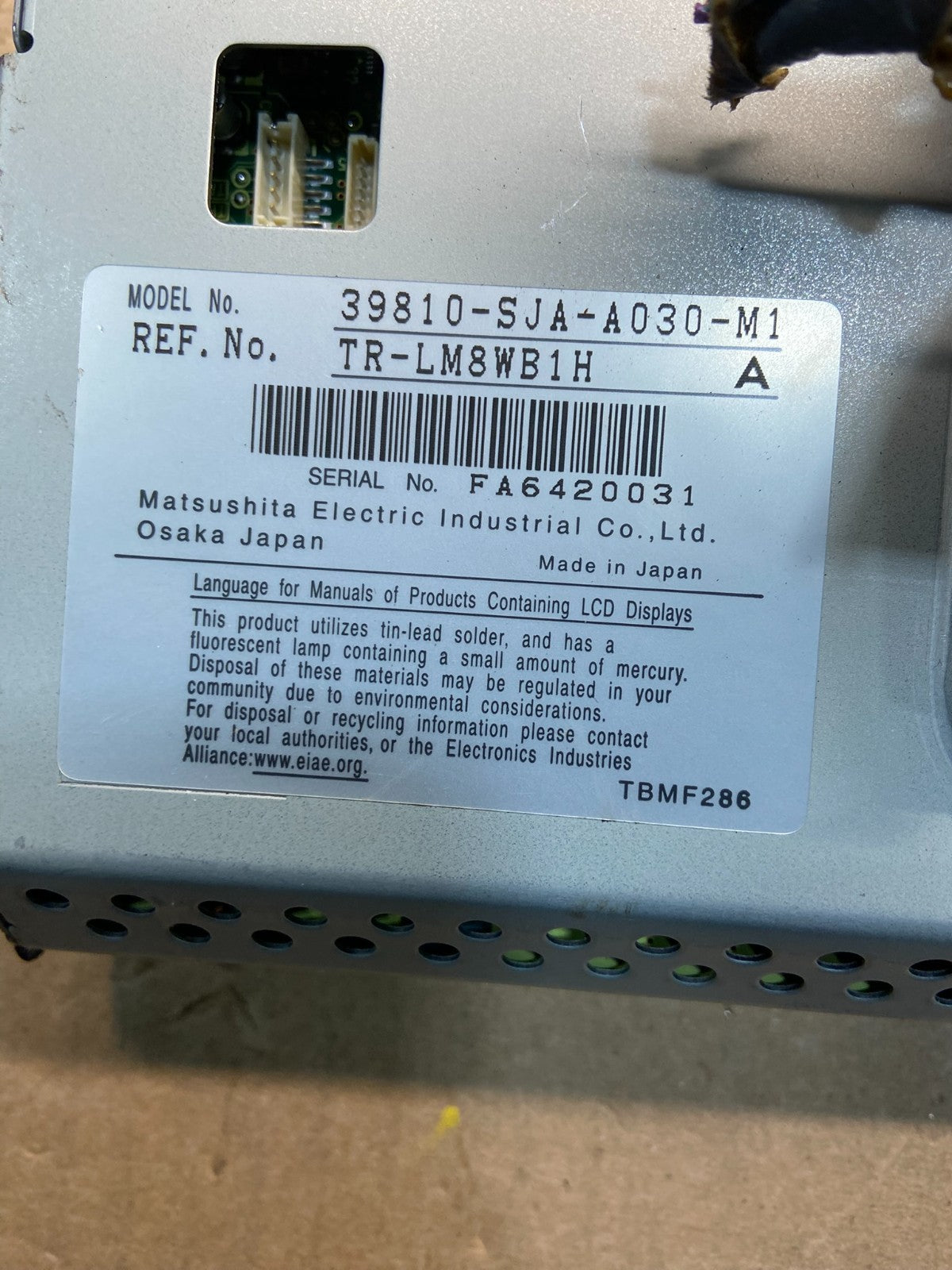 2005-2012 Acura RL Navigation GPS Information Display Screen Z0569 DG6