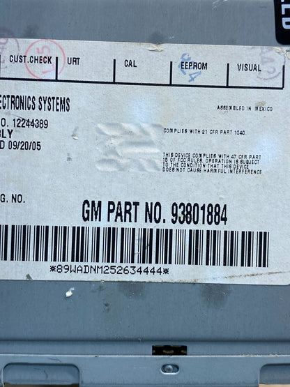 2003-2007 Chevrolet Express GMC Savana Radio AM FM mp3 Aux Input AE7834 DW6