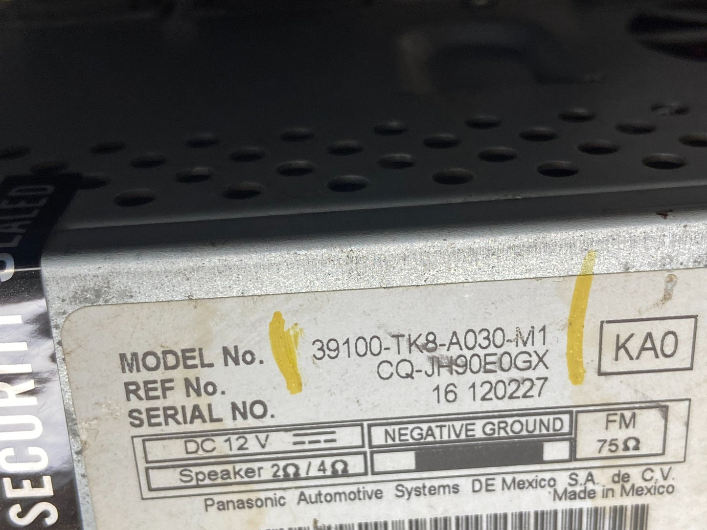 2011 to 2013 Honda Odyssey Radio AM/FM Control Panel X5741 DG7