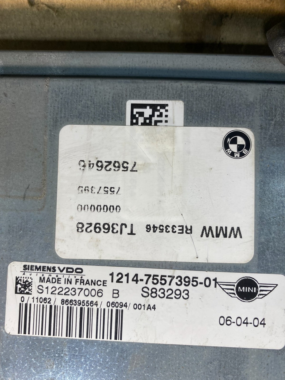 2002 to 2006 Mini Cooper 1.6L Engine Computer Ecu Pcm Ecm Pcu AD3500 DG2