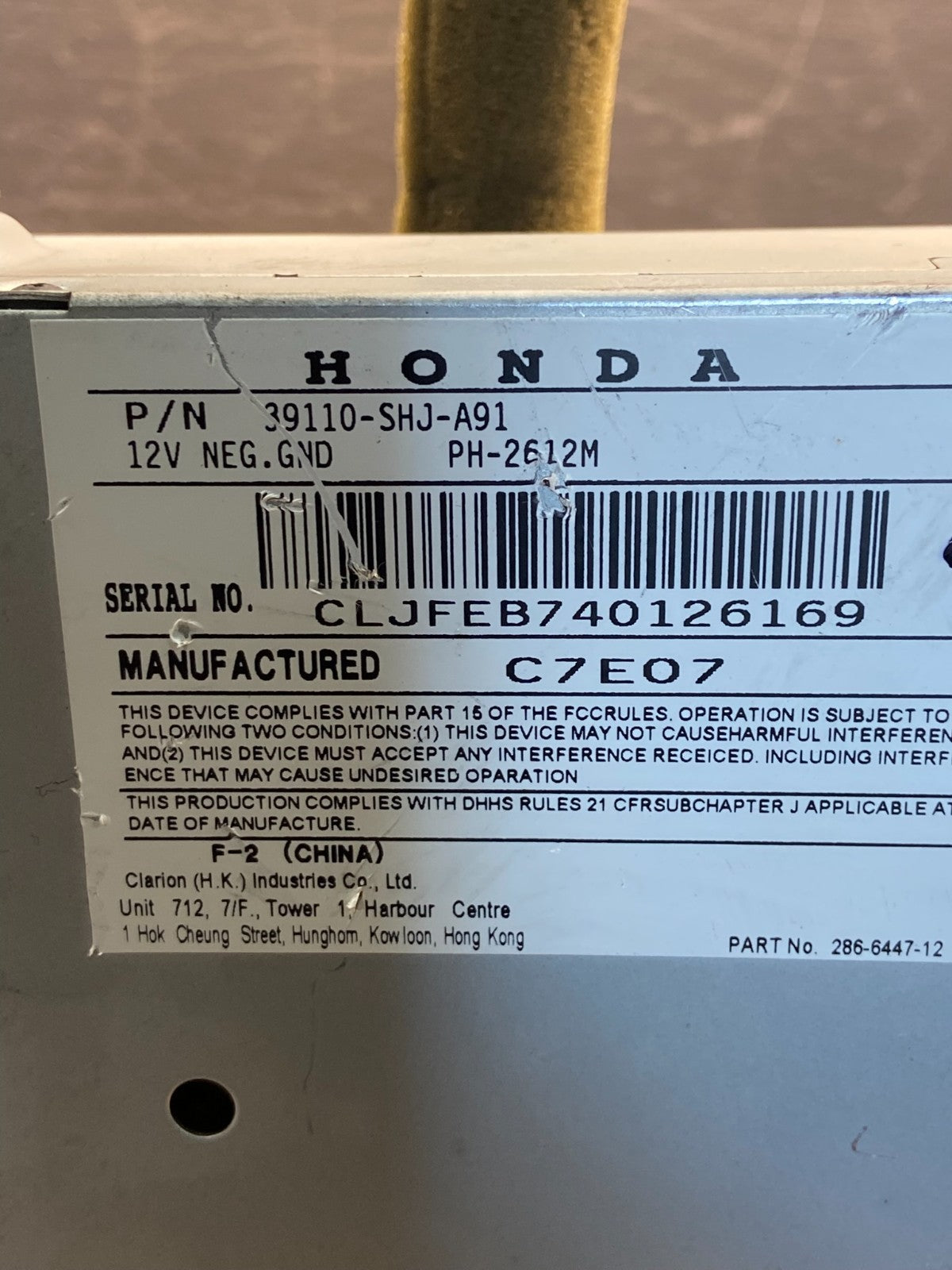 2005 to 2010 Honda Odyssey Navigation GPS Screen Display Radio AG1697 DG6