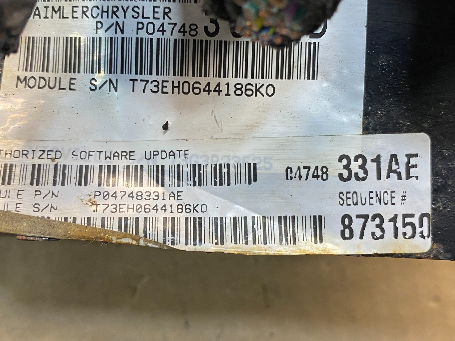 2008 Chrysler Pacifica Engine Control ECU ECM EBX Module AG7505 DG2