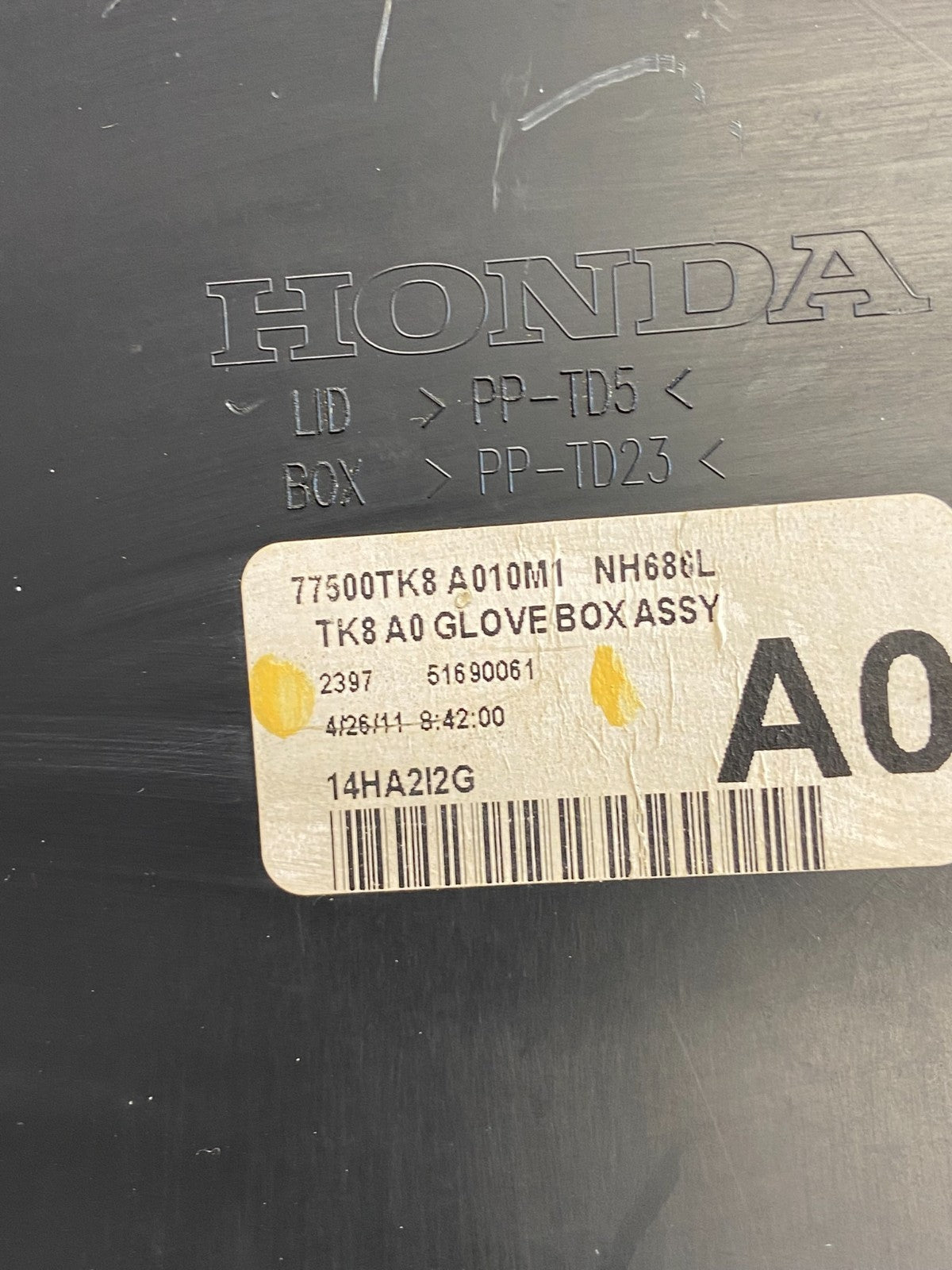 2011 - 2016 Honda Odyssey Front Right Passenger Storage Glove Box AF2720 DG5