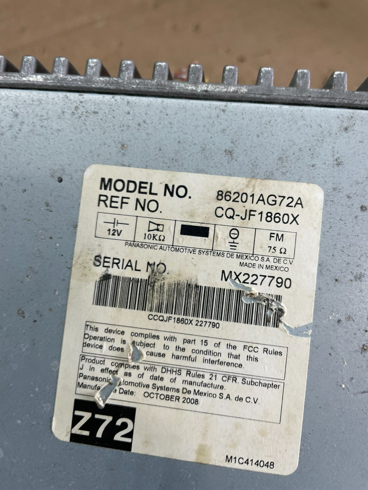 2005 to 2009 Subaru Legacy AM FM CD Radio Climate Control Player OEM AB3132 DG6