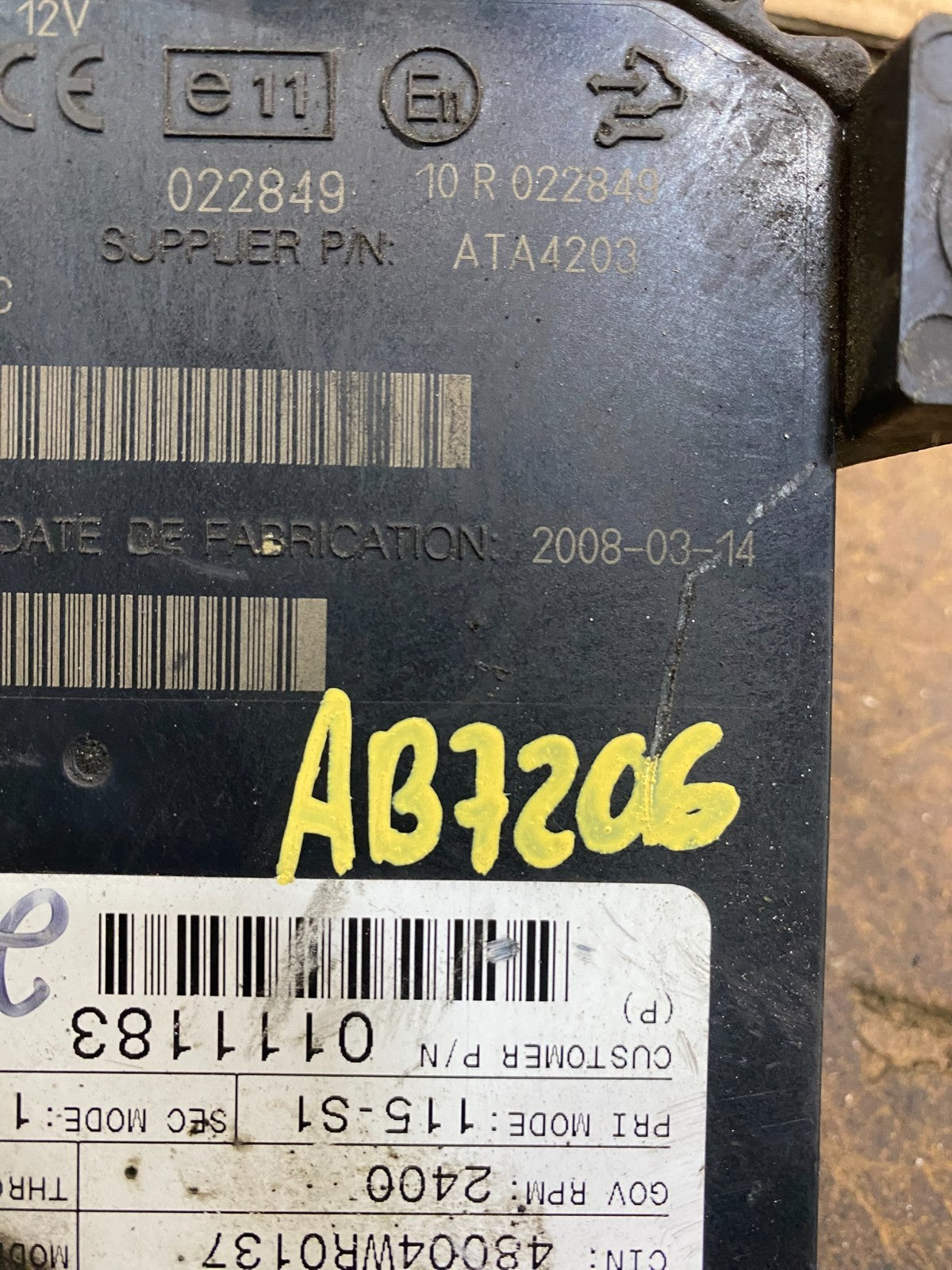 Allison Transmission Control Module 29545323 OEM ab7206 DG3