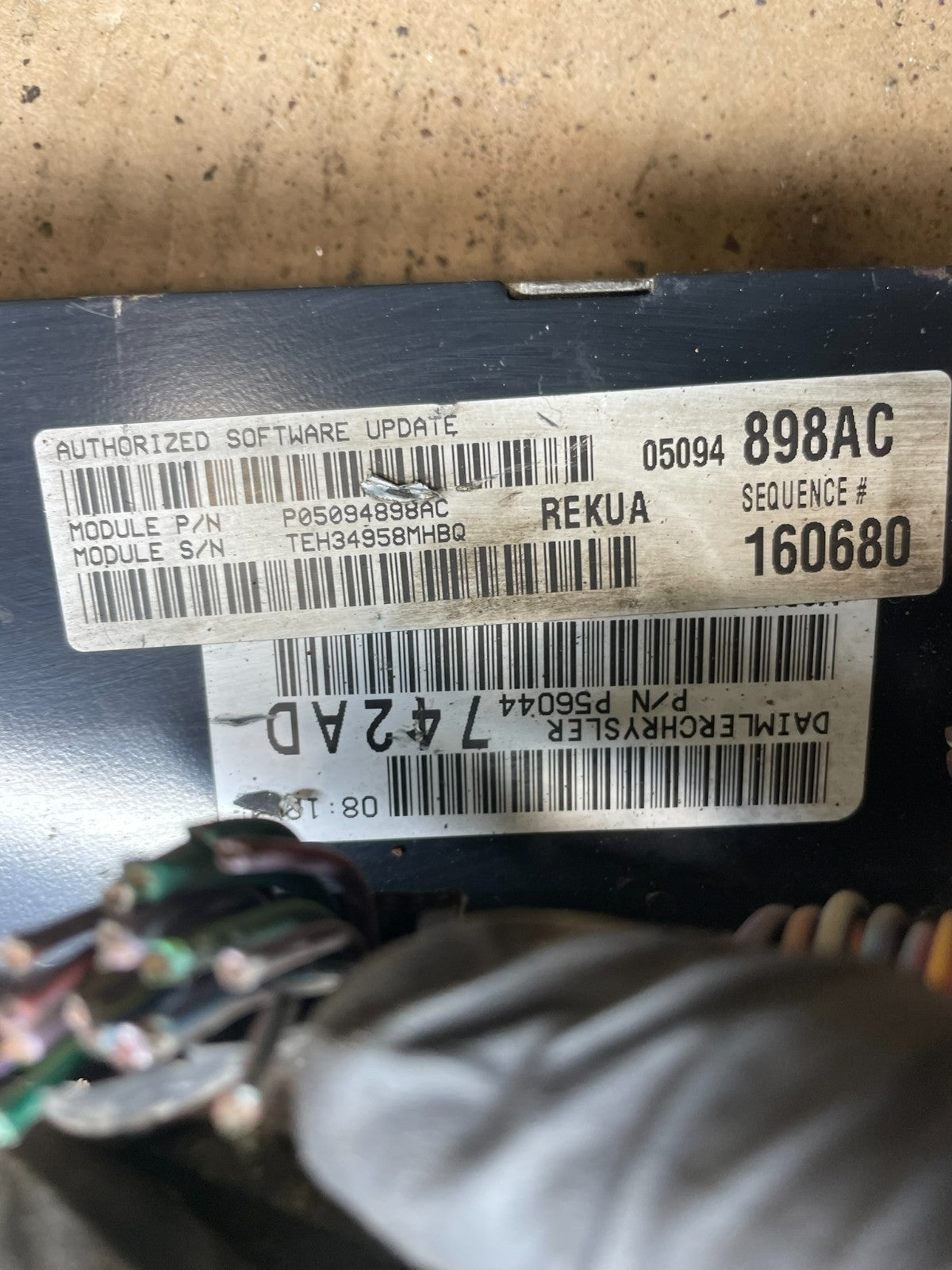 2005 to 2006 Jeep Grand Cherokee 3.7L Ecm Ecu Computer R1937 DG3