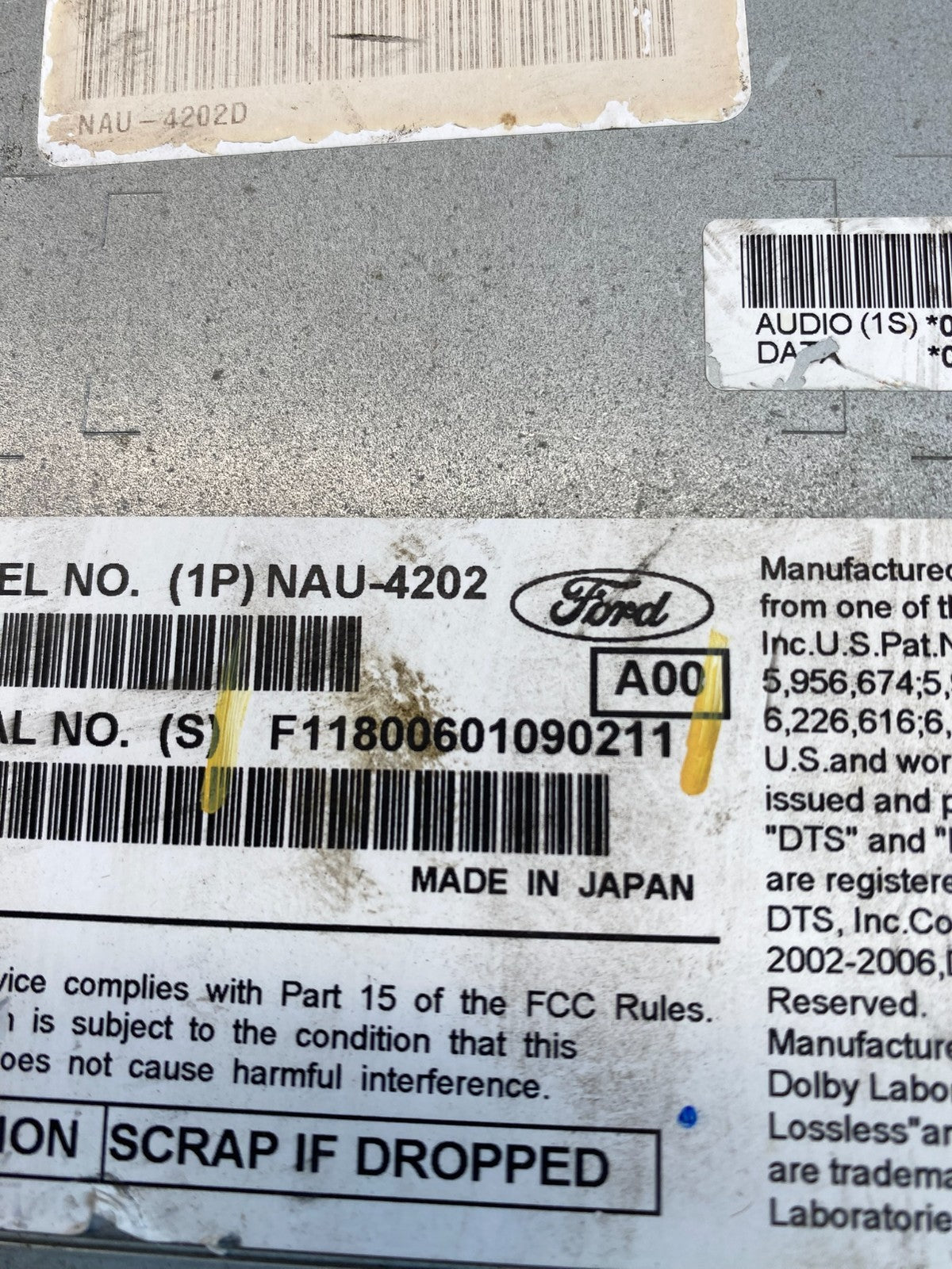 2010 to 2012 Ford Fusion Radio Audio Receiver AM FM CD MP3 AB9594 DG4