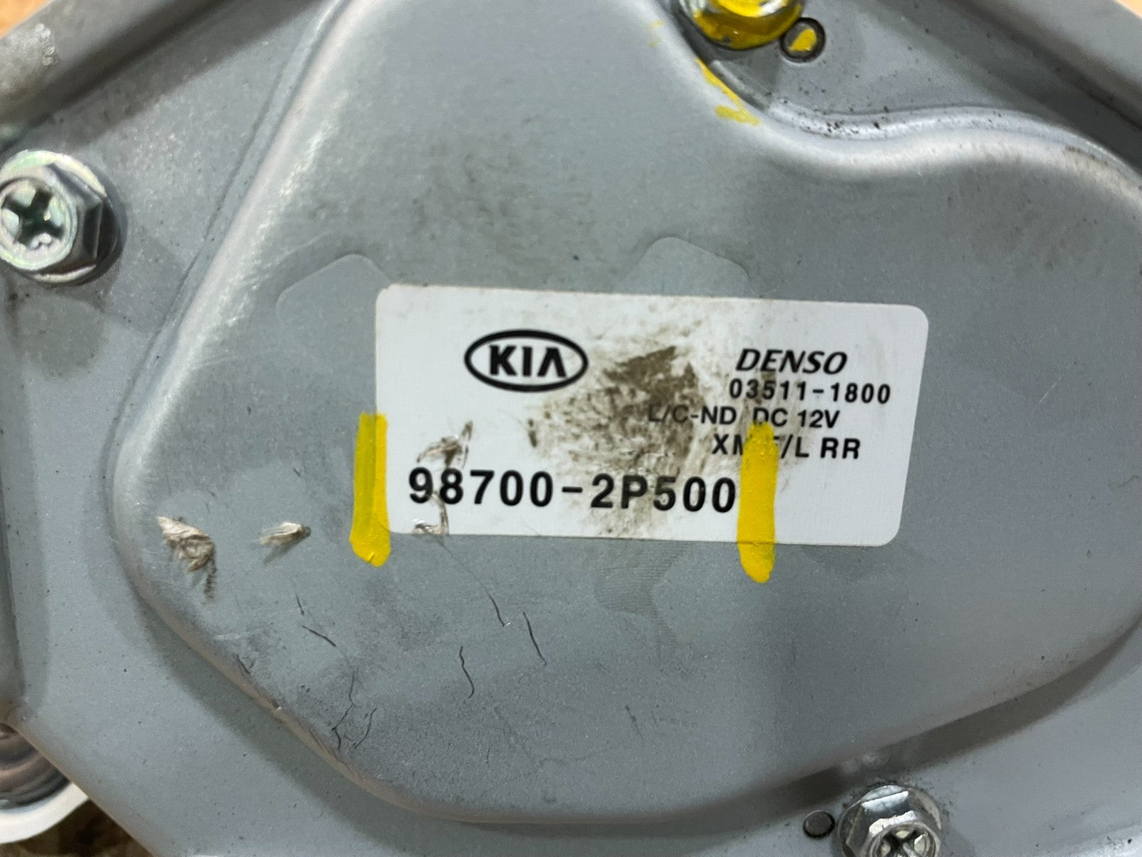 2014-2015 Kia Sorento Rear Glass Windshield Wiper Motor Y0001 DG6