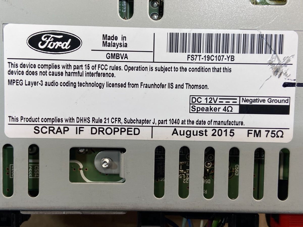2016 Ford Fusion Radio Audio Receiver AM FM CD MP3 AG1530 DW6