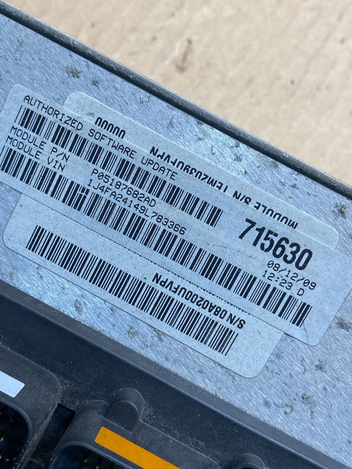 2009 Jeep Wrangler 3.8L Engine Control Module ECU ECM AI4950 DG2