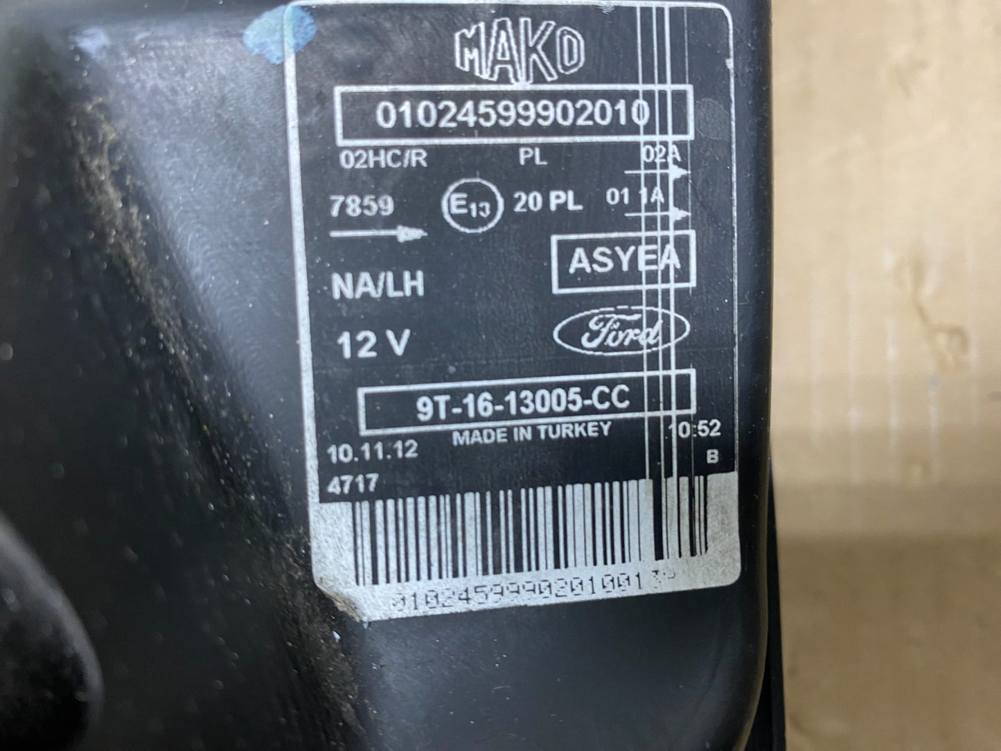 2010 to 2013 Ford Transit Connect Left Driver Side Headlight AG9325 DW10