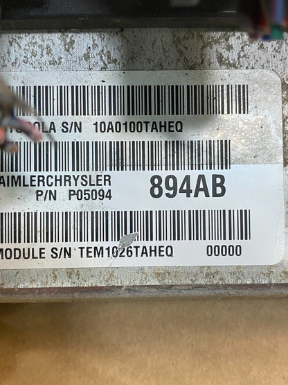 2006 Dodge Dakota Engine Computer 3.7L ECM ECU 05094894AB AE8070 DW2
