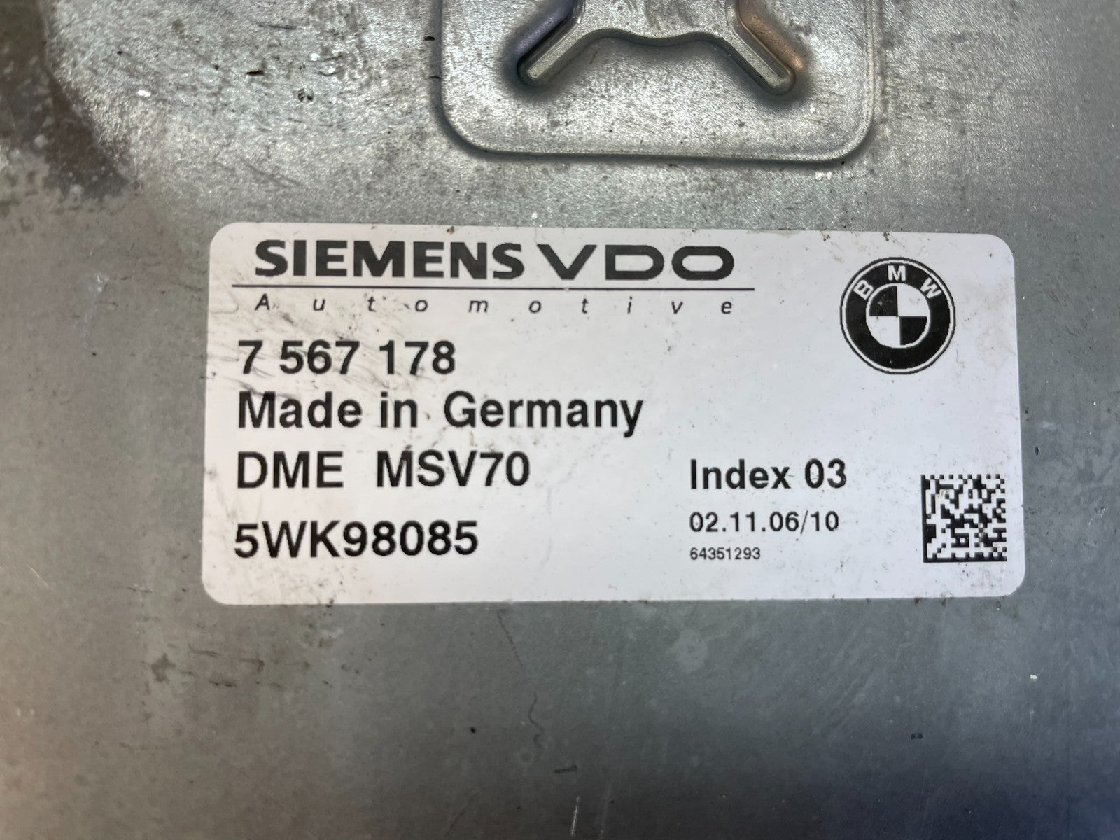 2006-2007 BMW E60 E61 525i 530i ECU ECM Engine Control Module 7567178 AC5418 DG2