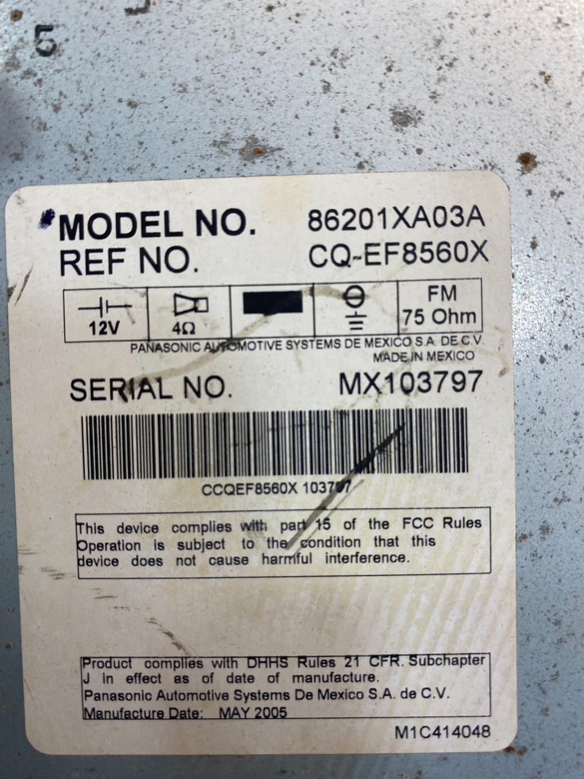 2006 Subaru Tribeca CD Player Radio Receiver Control AE8189 DG6