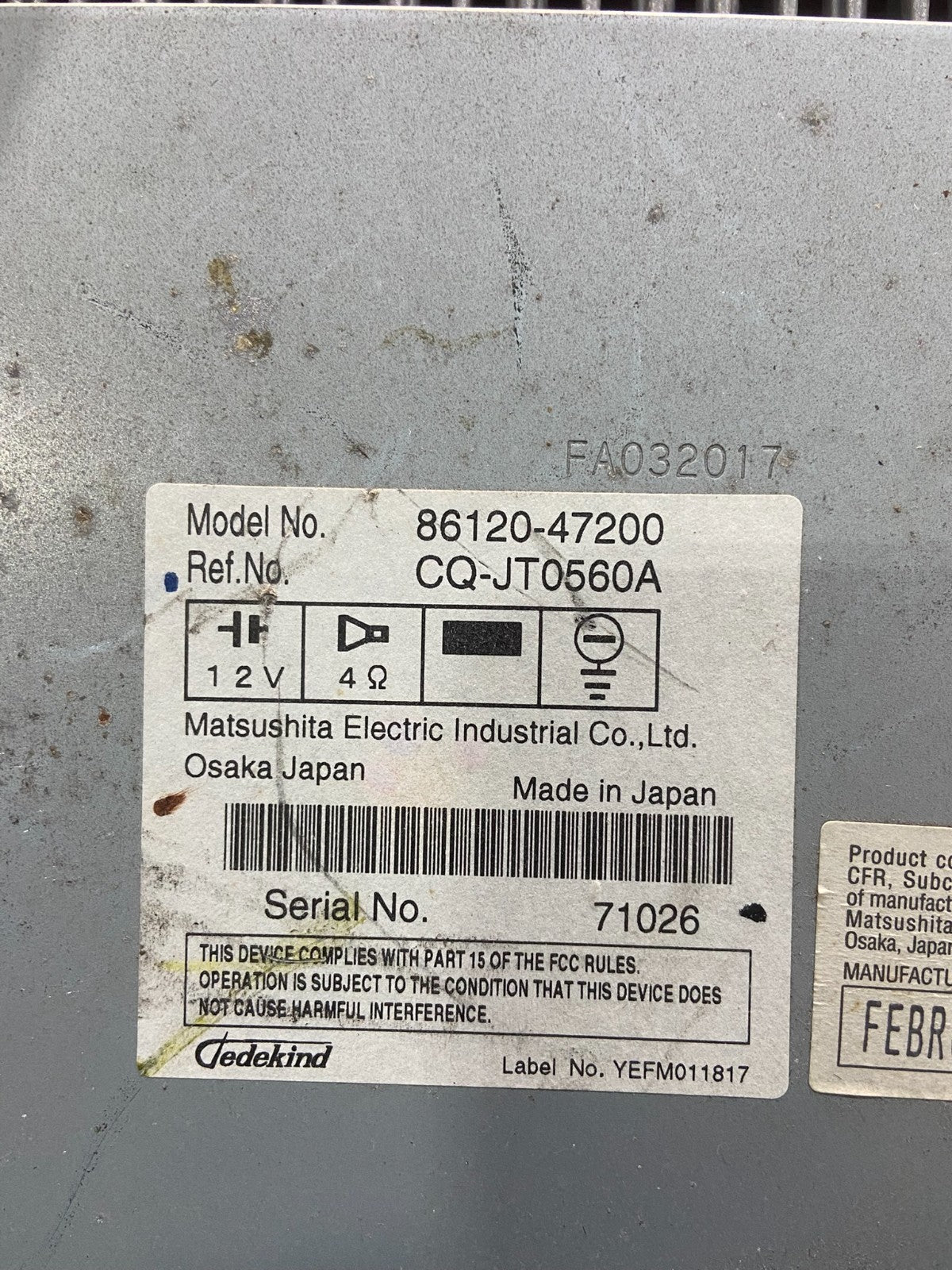 2006 to 2009 Toyota Prius OEM Radio AM/FM CD Player Oem y7612 DG7