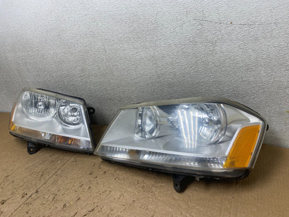 2008 to 2014 Dodge Avenger Left+Right Side Set Halogen Headlights V4413 DW2