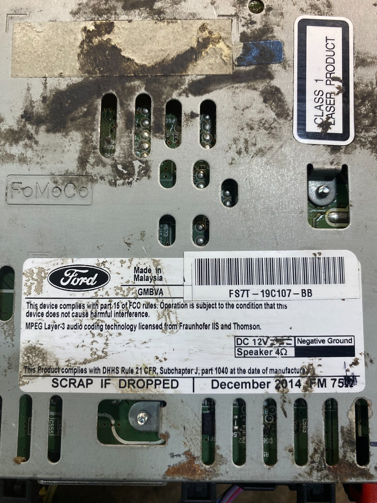 2015 2016 Ford Fusion Radio Audio Receiver AM FM CD MP3 ac2729 DG6