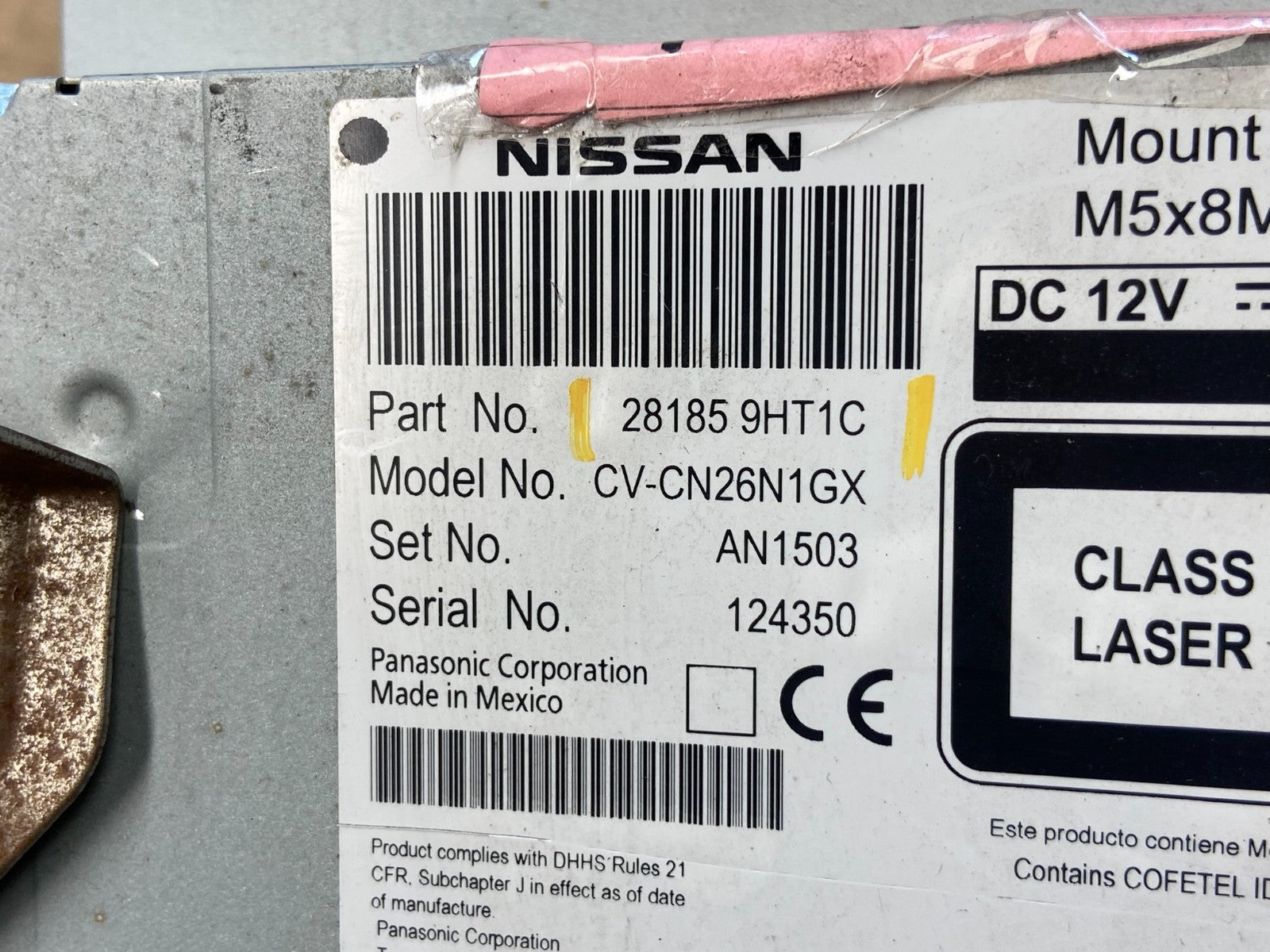 2017 2018 Nissan Altima Radio Screen Receiver AM-FM CD Player OEM ac4863  DG7