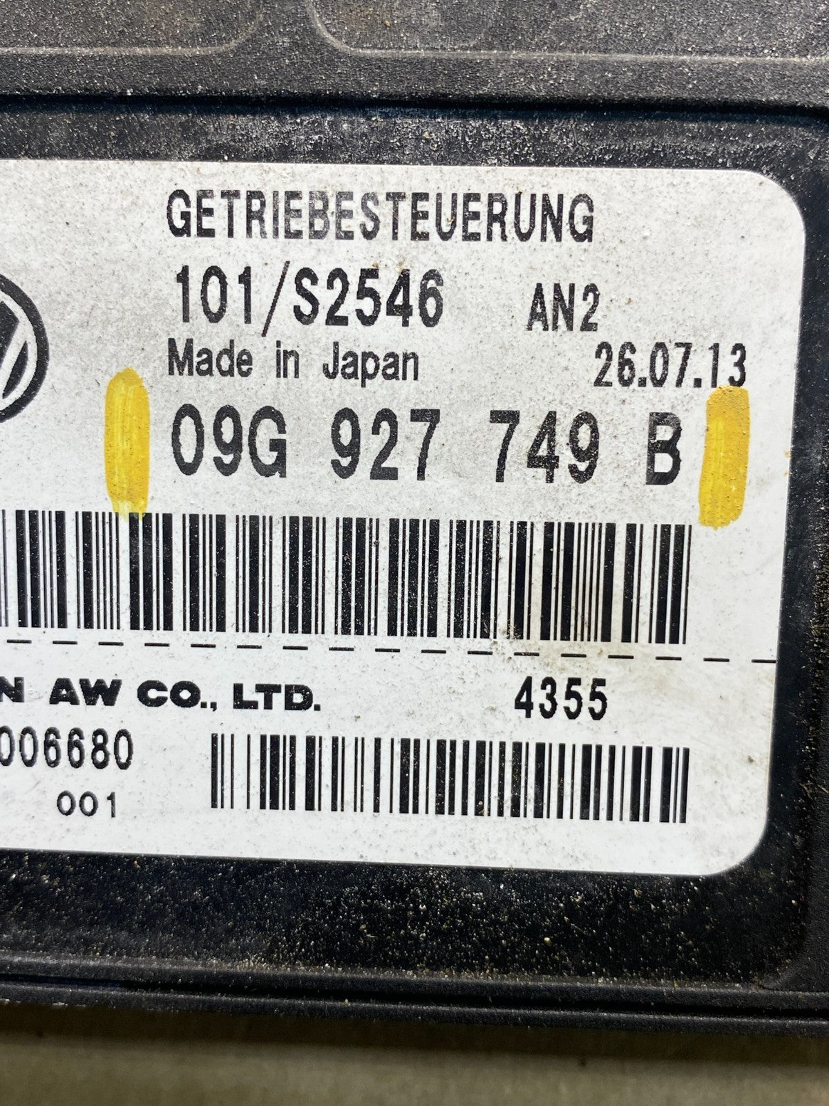 2015 Volkswagen Passat Transmission Computer Control TCM AF6865 DG2