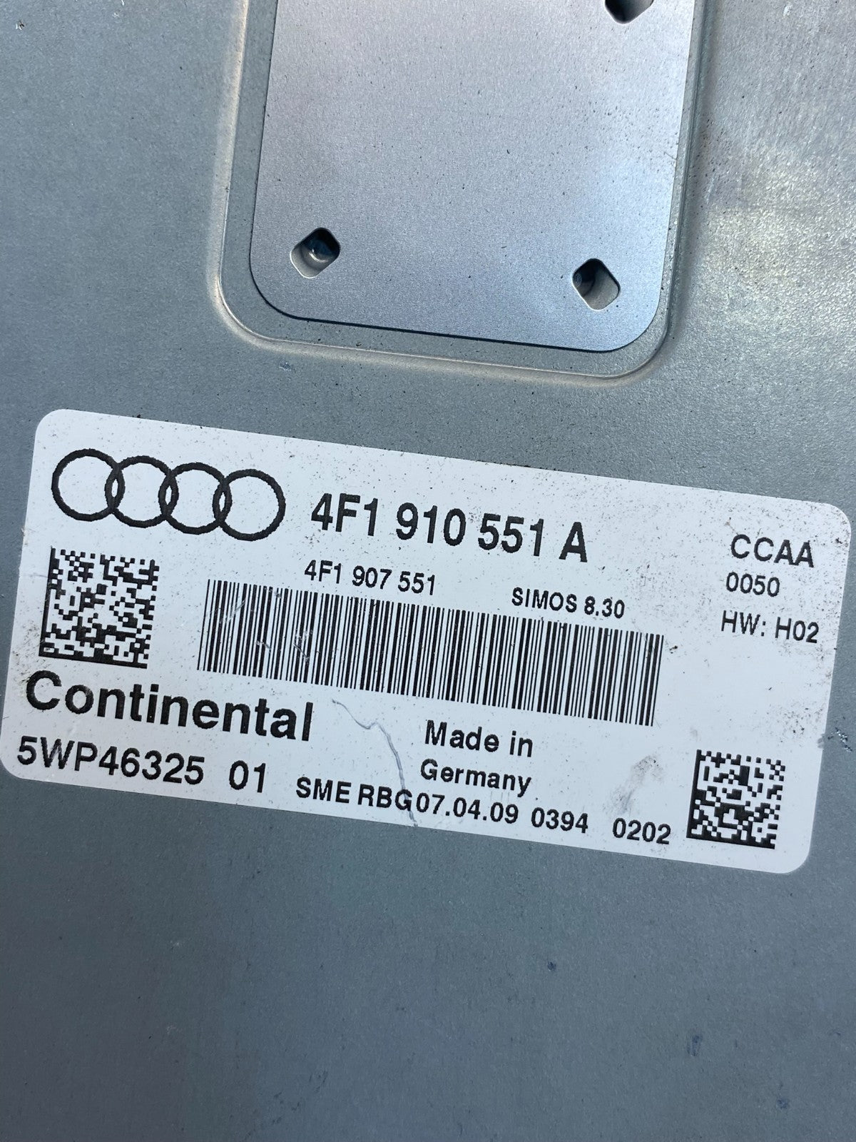 2009 to 2011 Audi A6 Engine Computer Module 4F1910551A AI9873 DW2