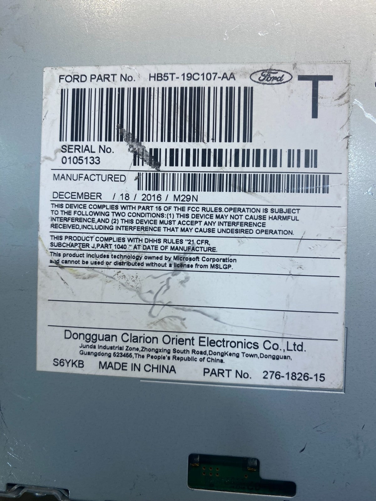 2017 2018 2019 Ford Explorer Audio Equipment Radio Receiver AM FM CD aa1840 DG6