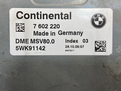 2007 - 2011 BMW 328i 528i E90 ECM ECU Engine Computer 7602220 AG1463 DW2
